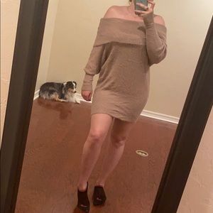 Soft Brown Sweater Dress